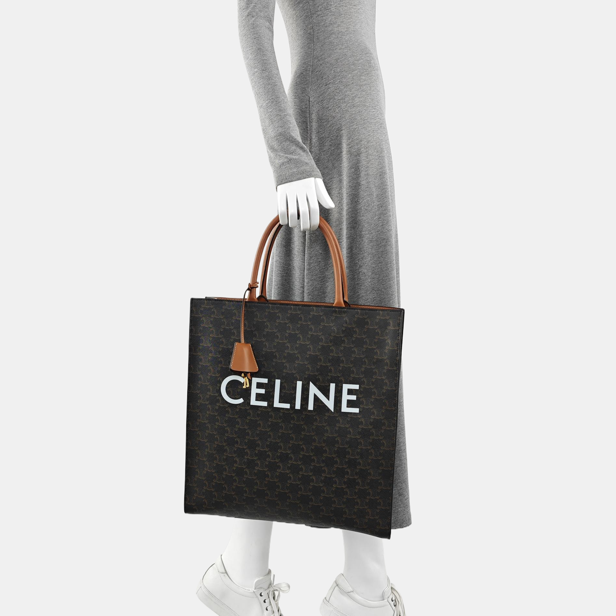 CABAS CELINE Medium Coated Canvas Brown