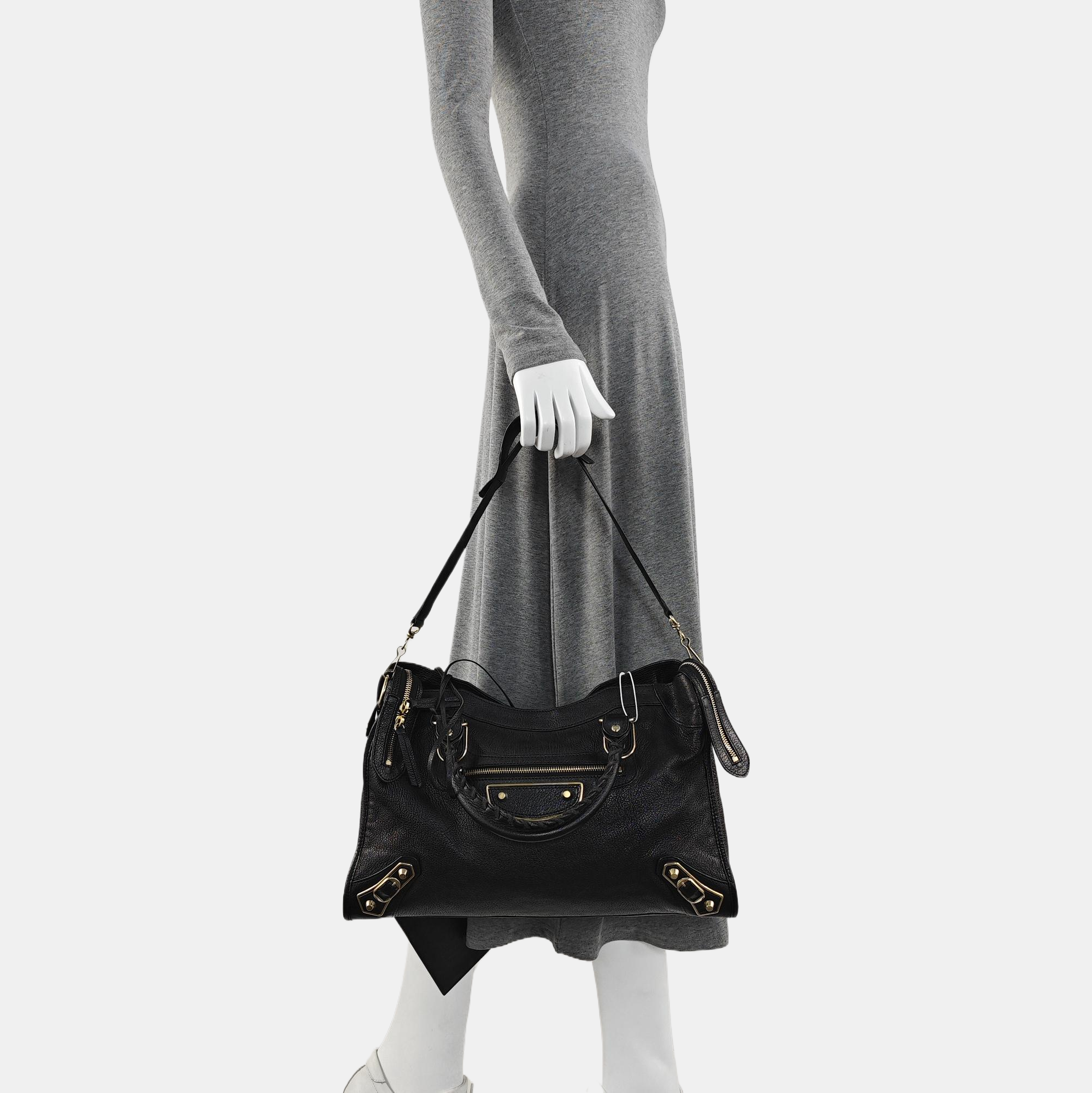 Classic Metallic Edge City Medium Lambskin Black