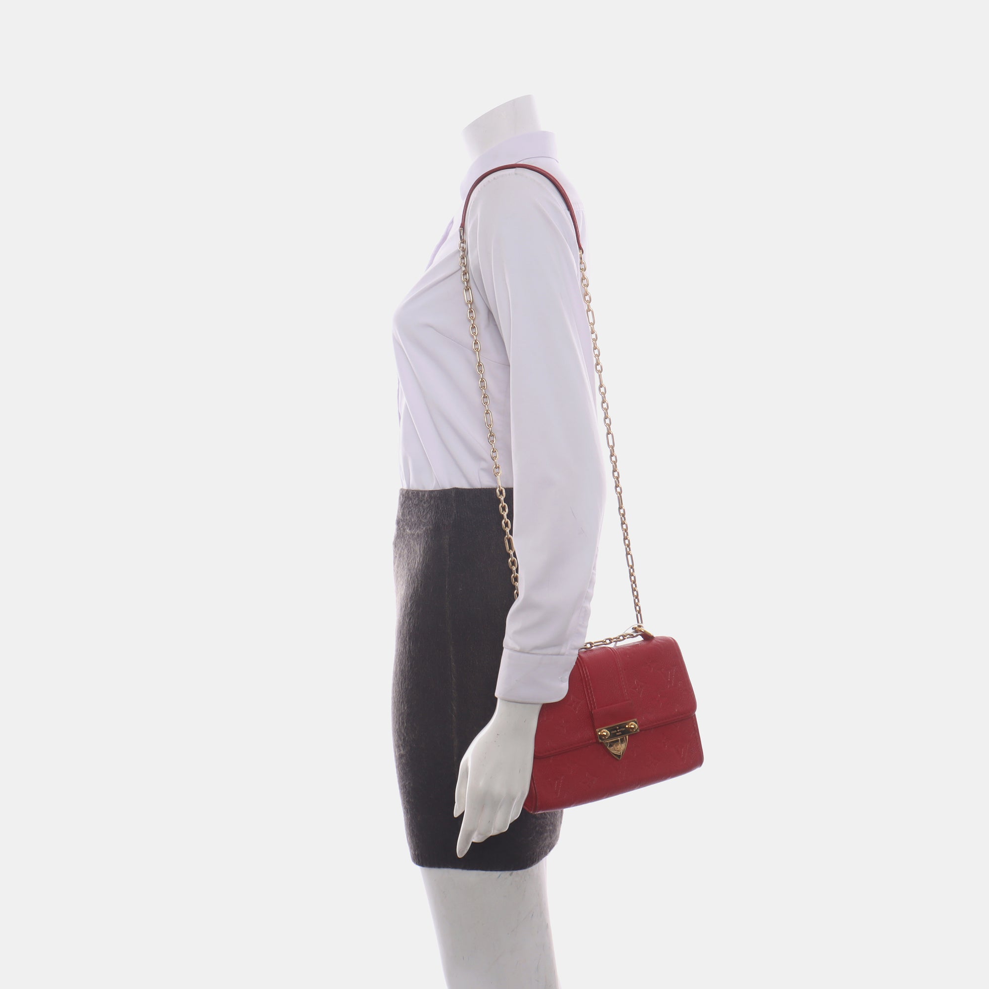SAINT SULPICE PM Monogram Calfskin Red
