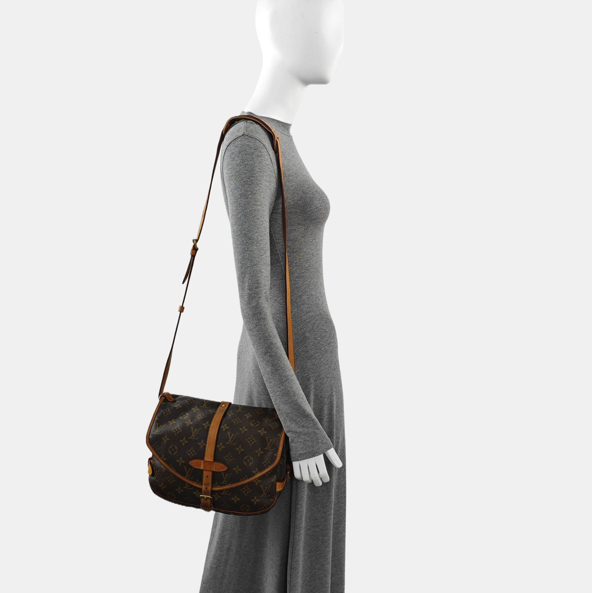 SAUMUR 30 Monogram Coated Canvas Brown