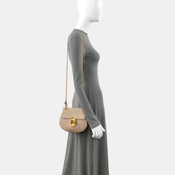 Authenticated pre-owned  Drew Mini Calfskin Beige - Shoulder Bag at Looply