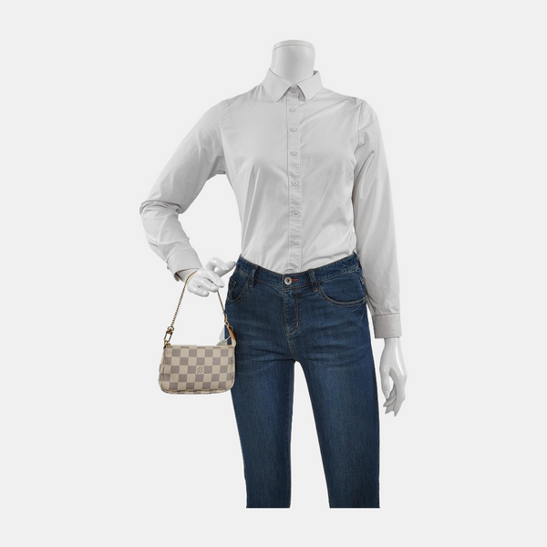 ACCESSOIRES Mini Damier Azur Coated Canvas White