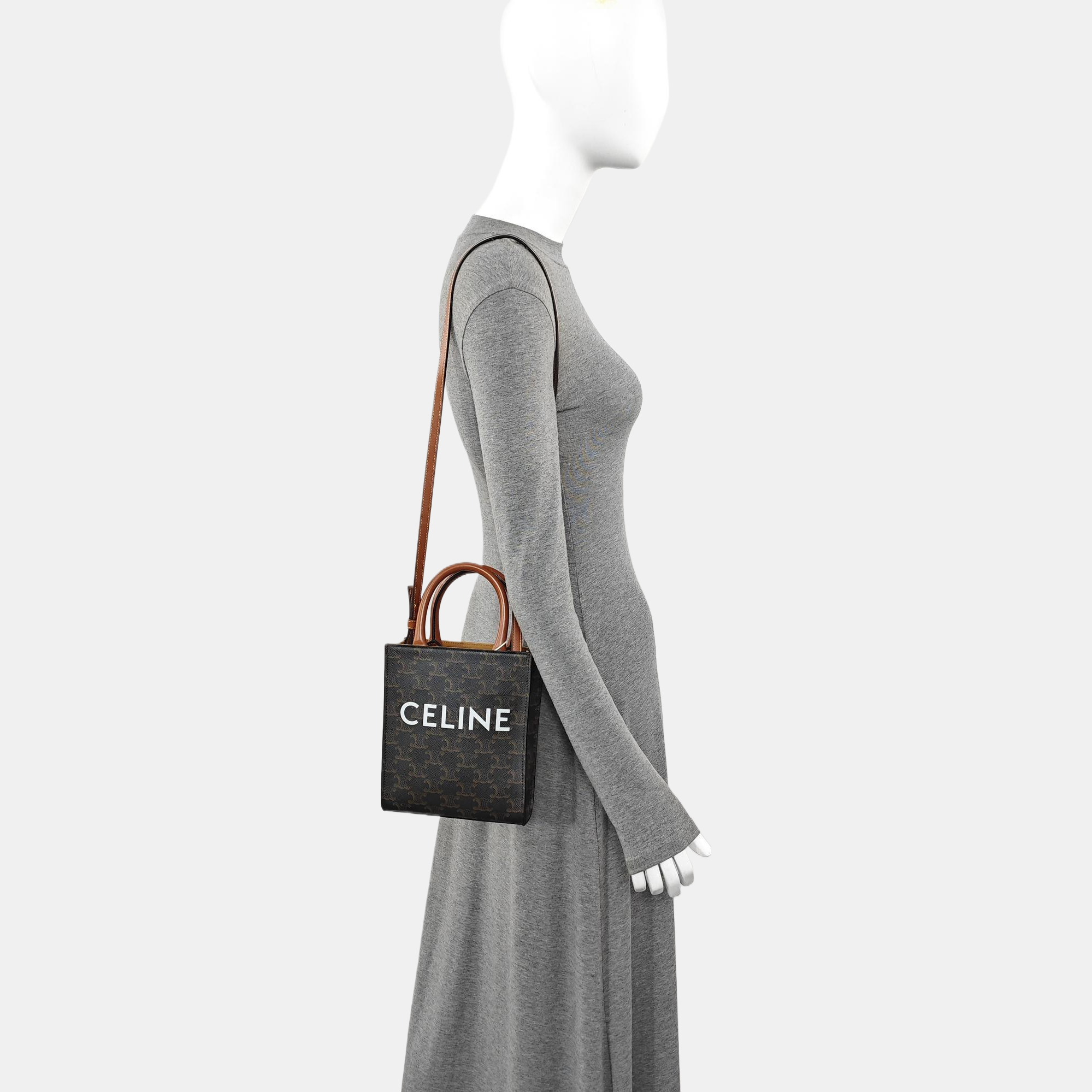 CABAS CELINE Mini Coated Canvas Brown