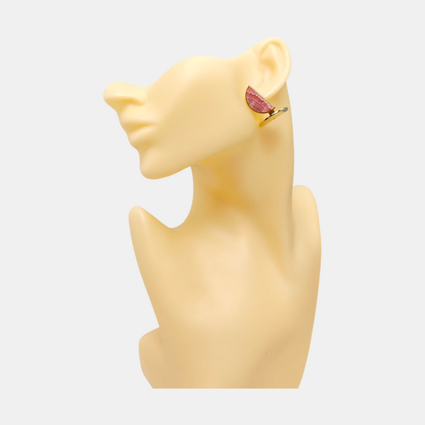 Metal Pink Stud Earrings