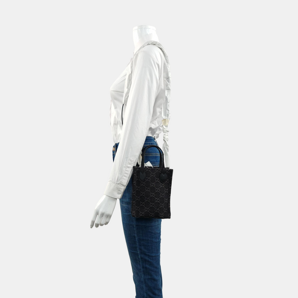 Ophidia Mini Monogram Denim Black