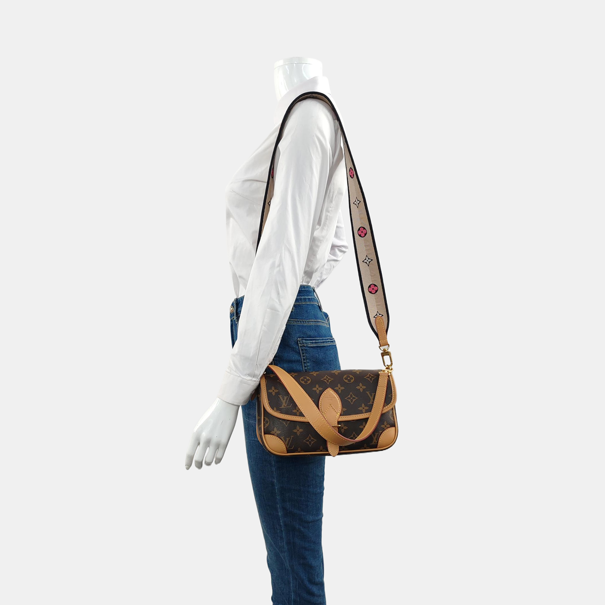DIANE Monogram Coated Canvas Brown