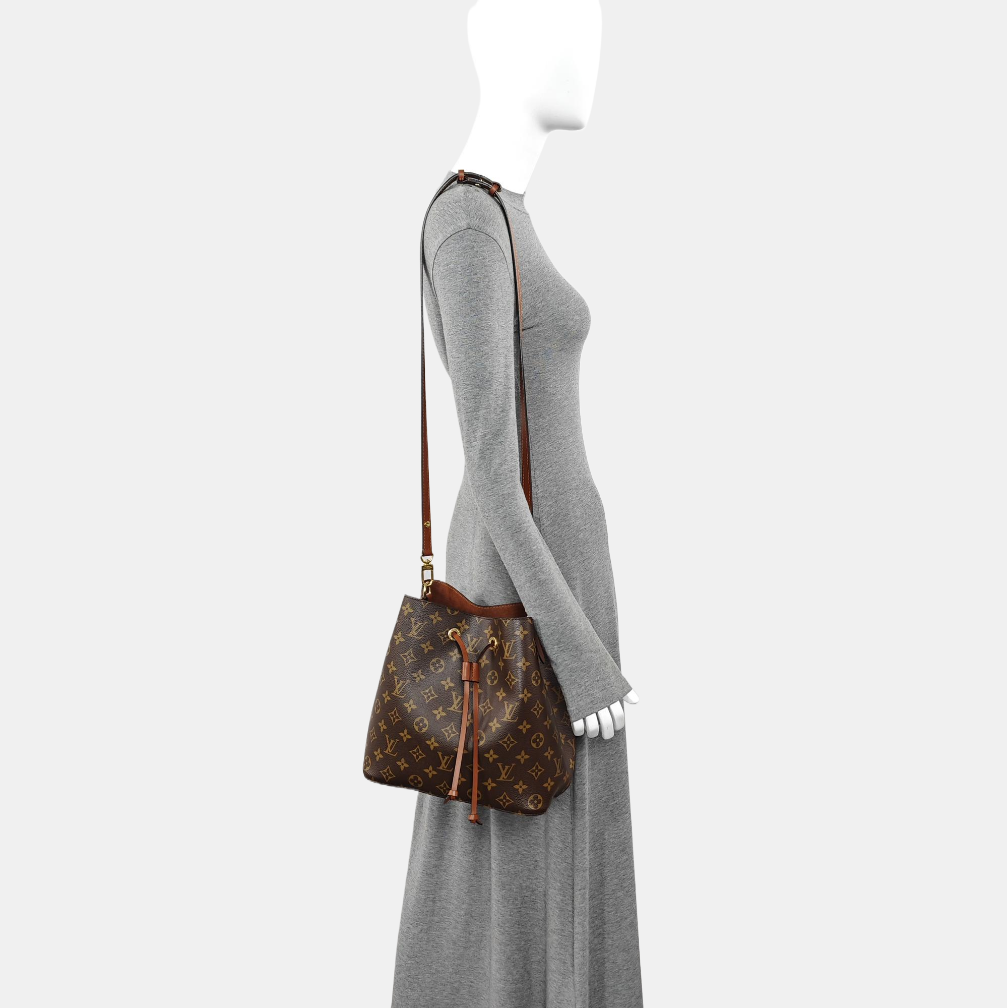 NÉONOÉ MM Monogram Coated Canvas Brown