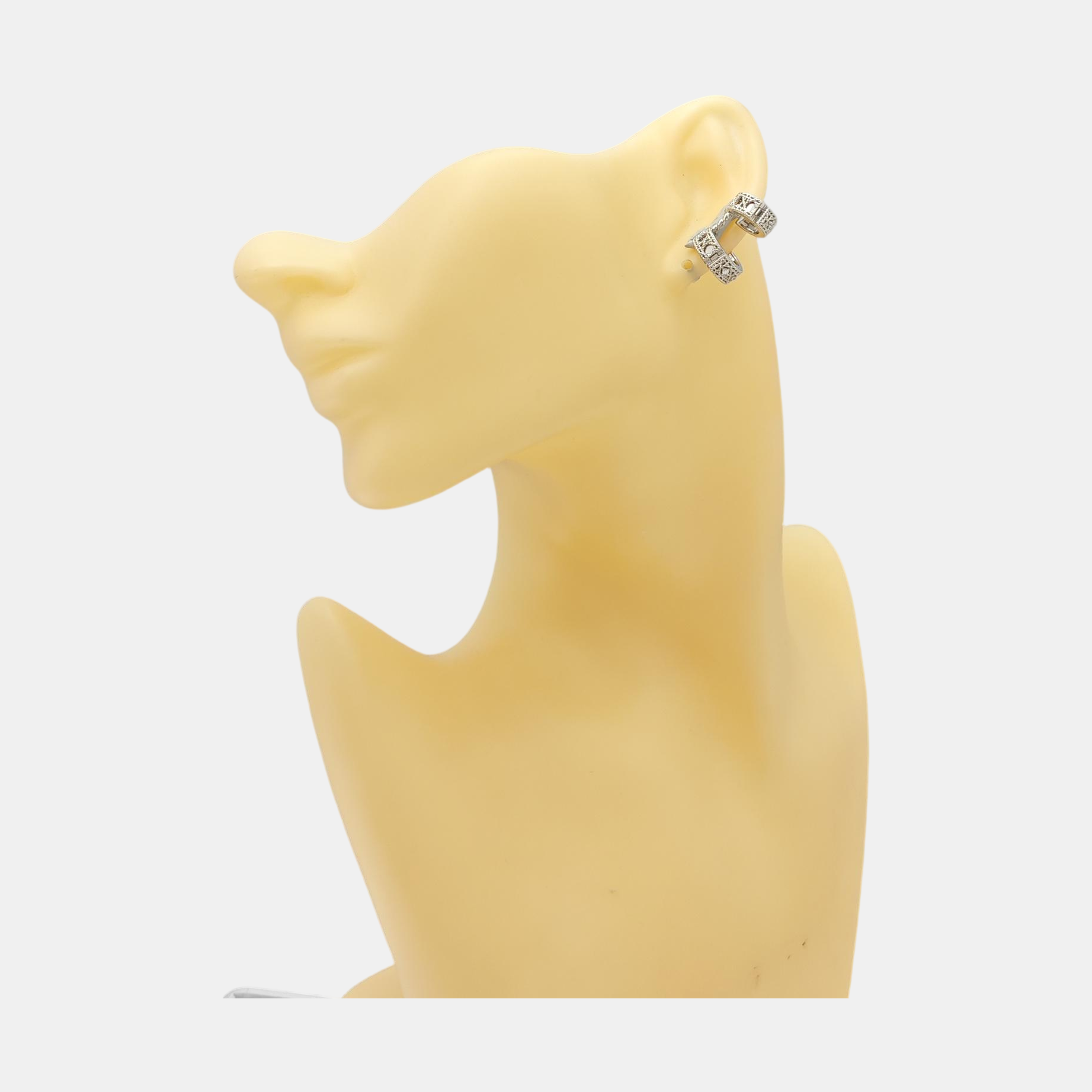18k White Gold Silver Clip On Earrings