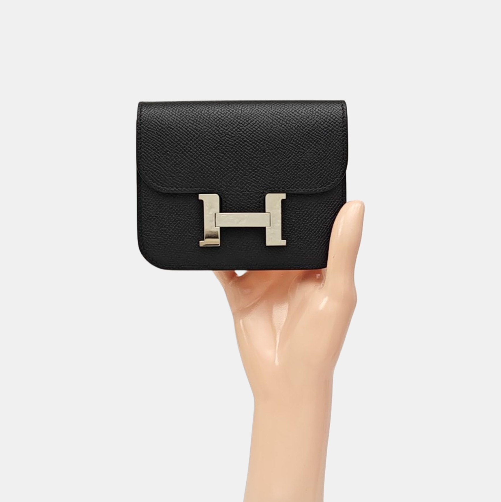 Constance Slim Epsom Black Wallet
