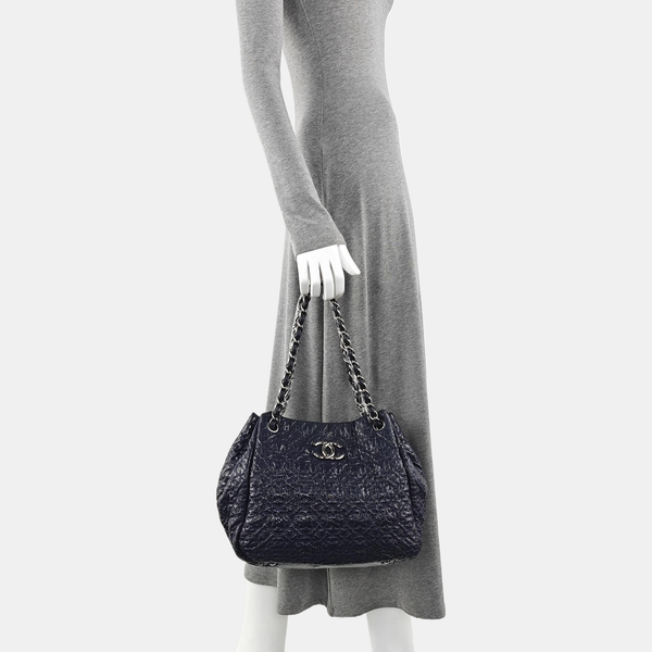 Quilted Calfskin Top Handle Bag Blue