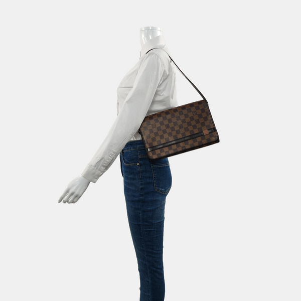 TRIBECA Damier Ebene Coated Canvas Brown