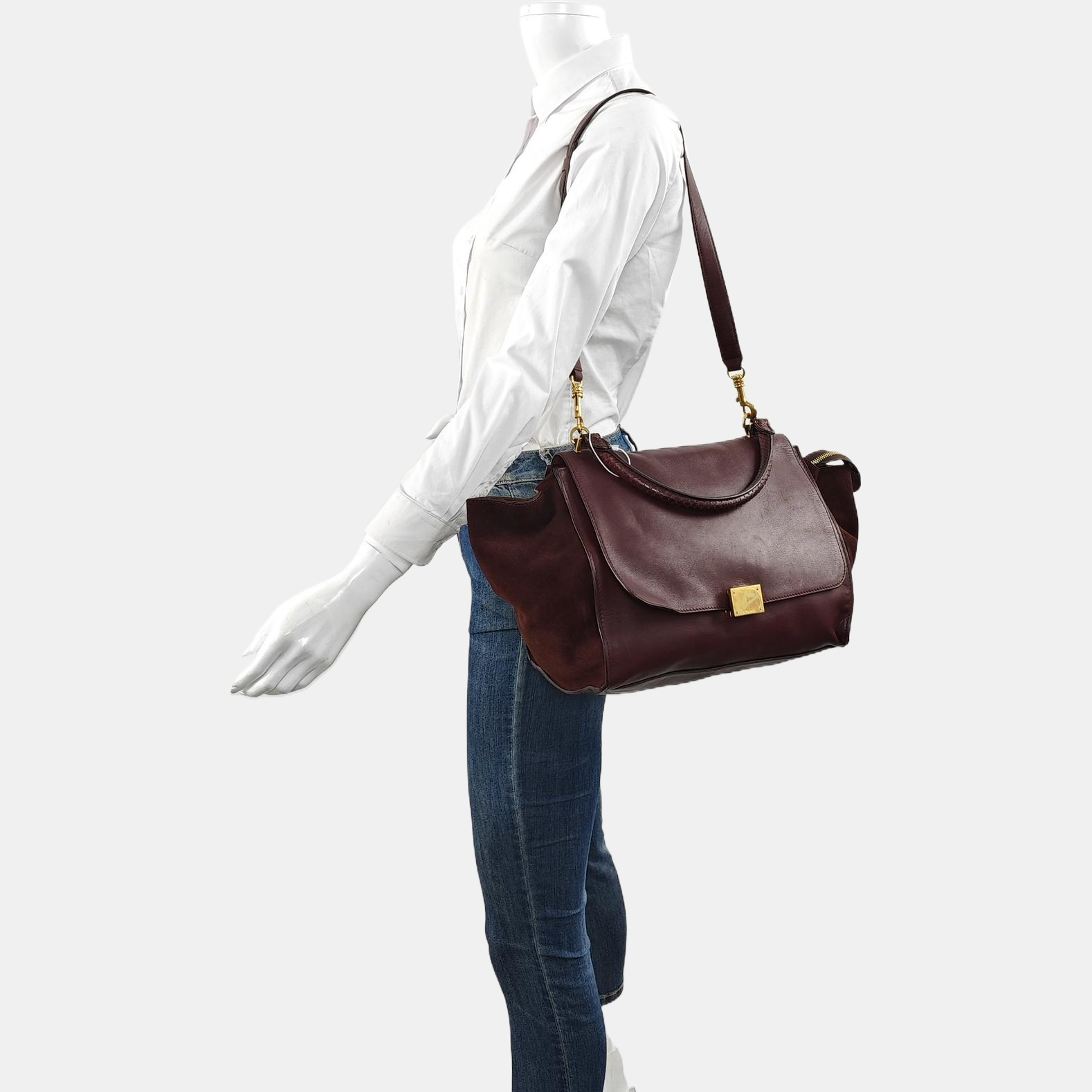 TRAPEZE Medium Calfskin Red