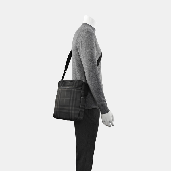 Coated Canvas Shoulder Bag Gray