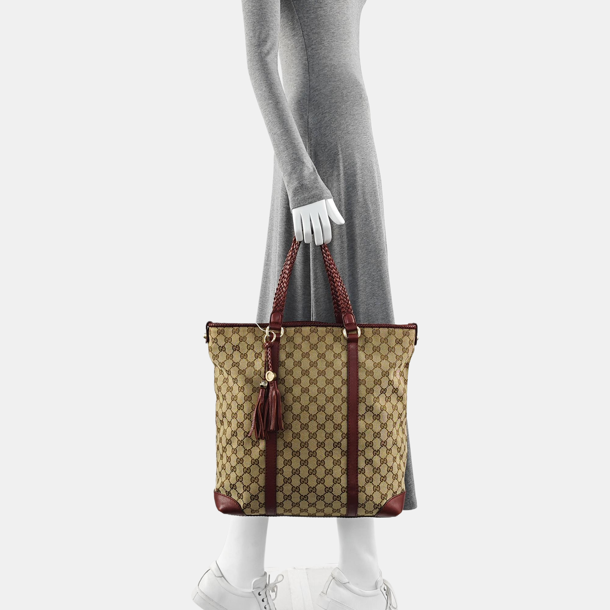 Monogram Canvas Tote Bag Beige