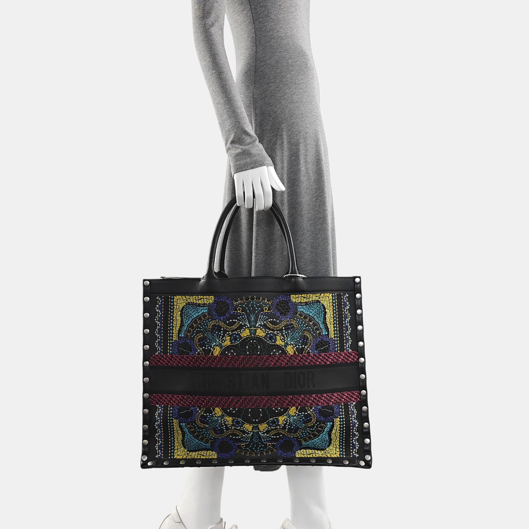 Book Tote Large Calfskin Multicolor
