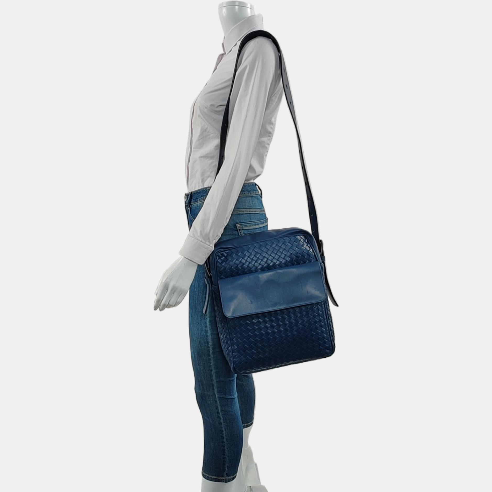 Calfskin Shoulder Bag Blue