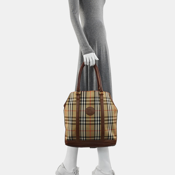 Canvas Top Handle Bag Brown