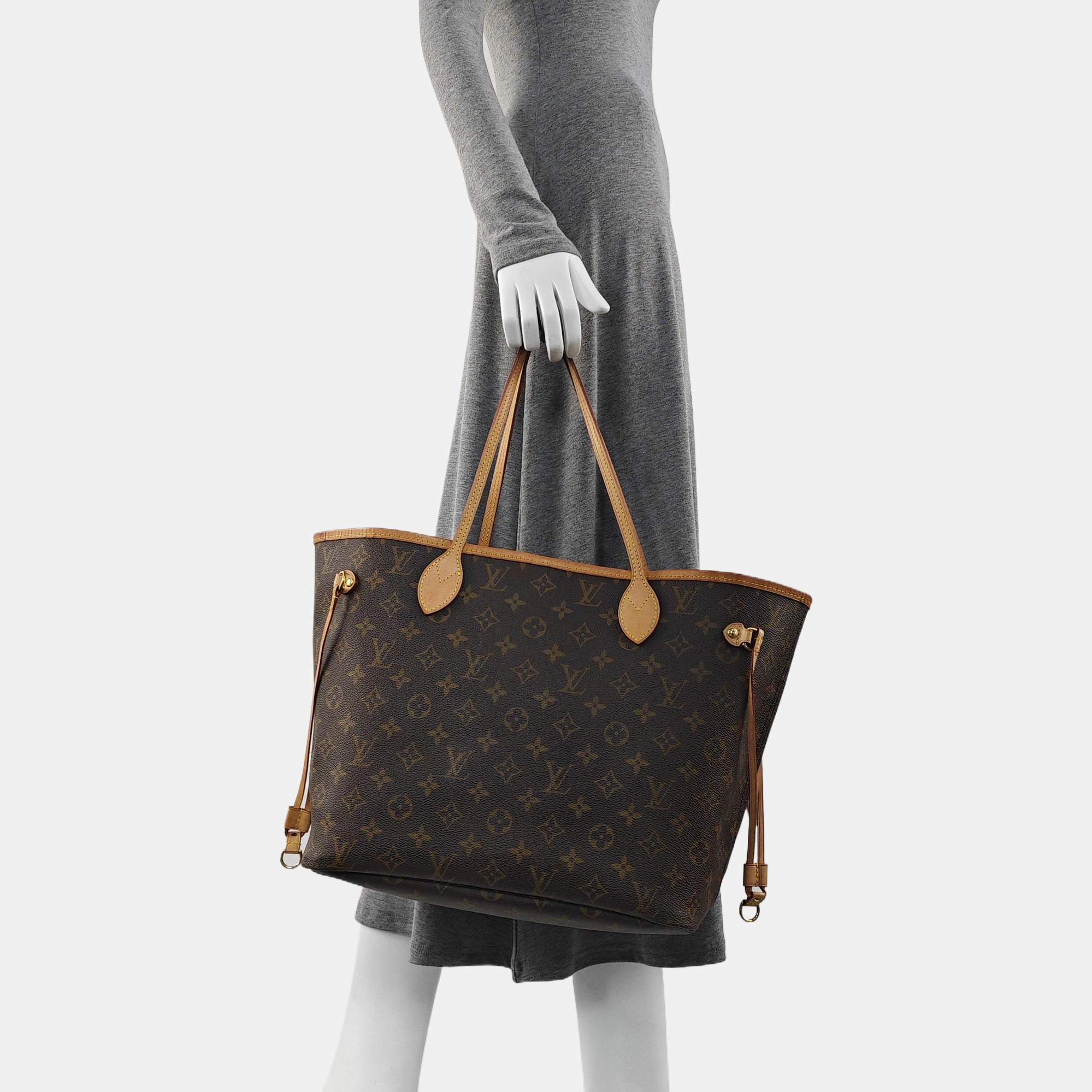 NEVERFULL MM Monogram Coated Canvas Brown