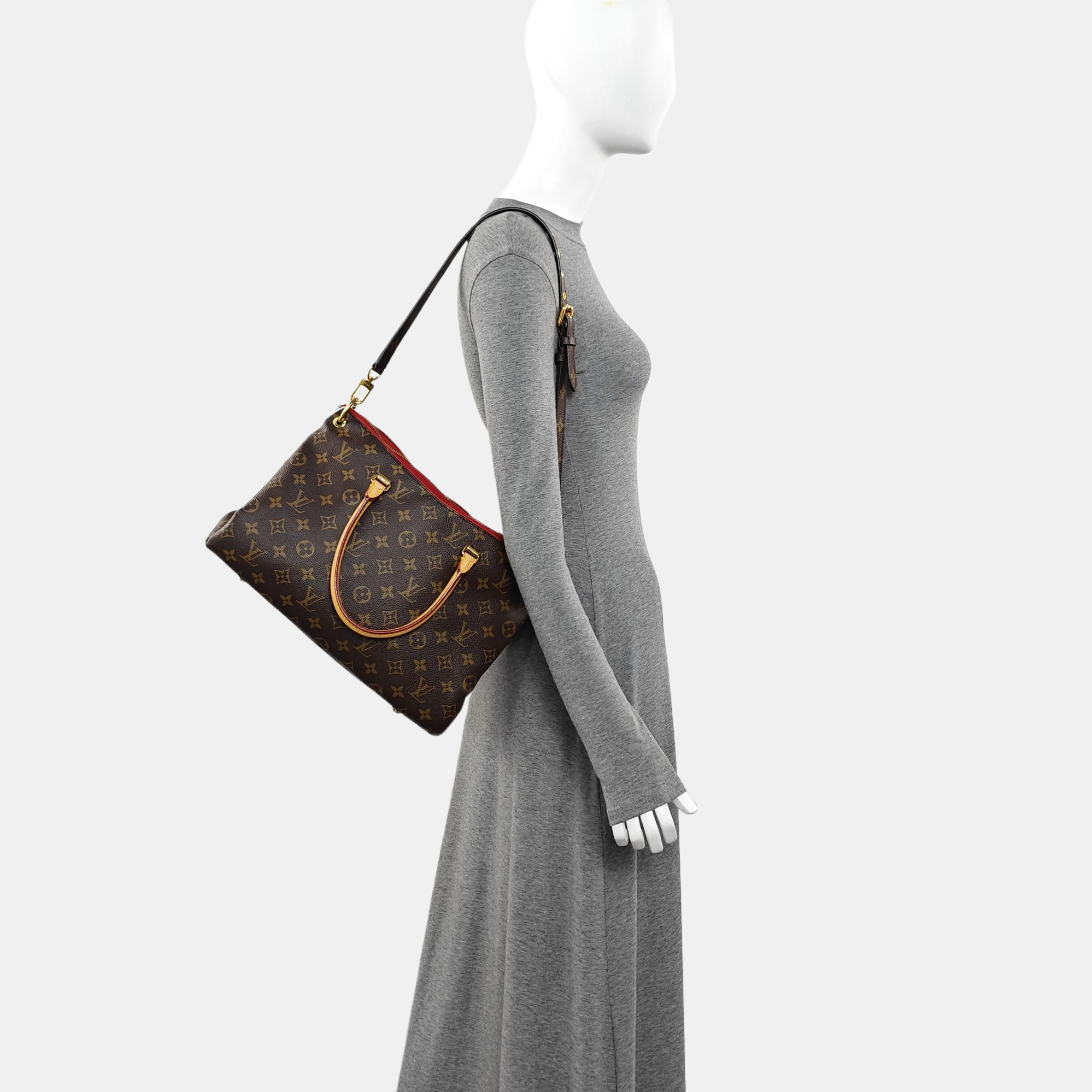 PALLAS MM Monogram Coated Canvas Brown
