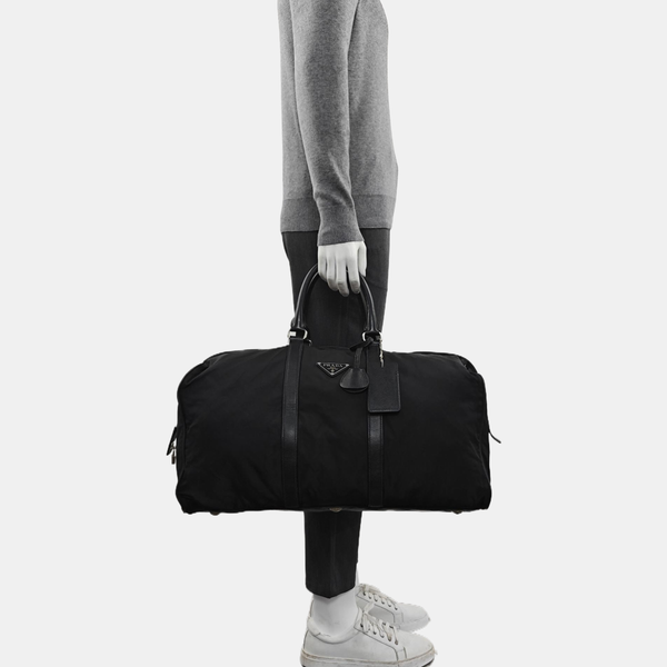 Nylon Top Handle Bag Black