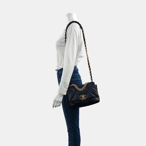 CHANEL 19 Small Quilted Lambskin Blue