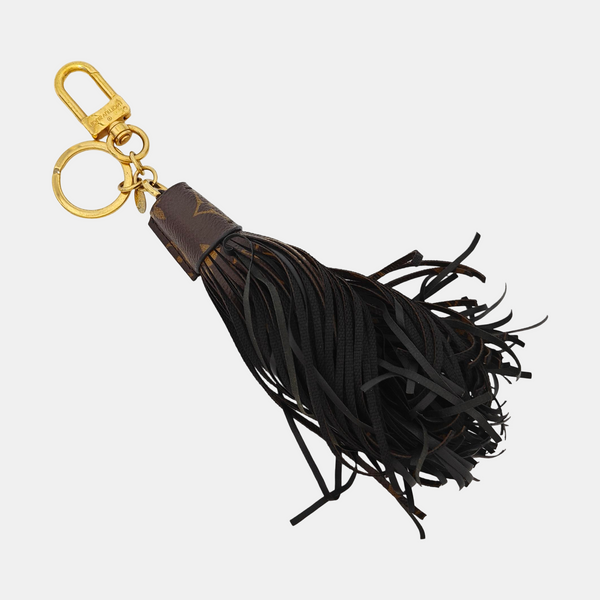 Coated Canvas Bag Charm Brown
