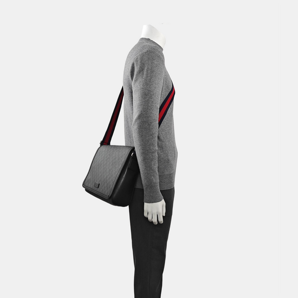 Monogram Coated Canvas Shoulder Bag Black