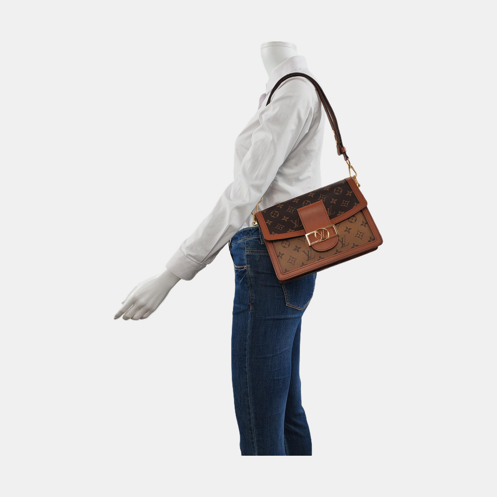 DAUPHINE MM Monogram Coated Canvas Brown