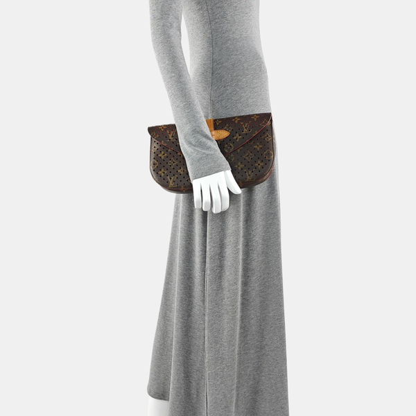 Monogram Coated Canvas Shoulder Bag Brown