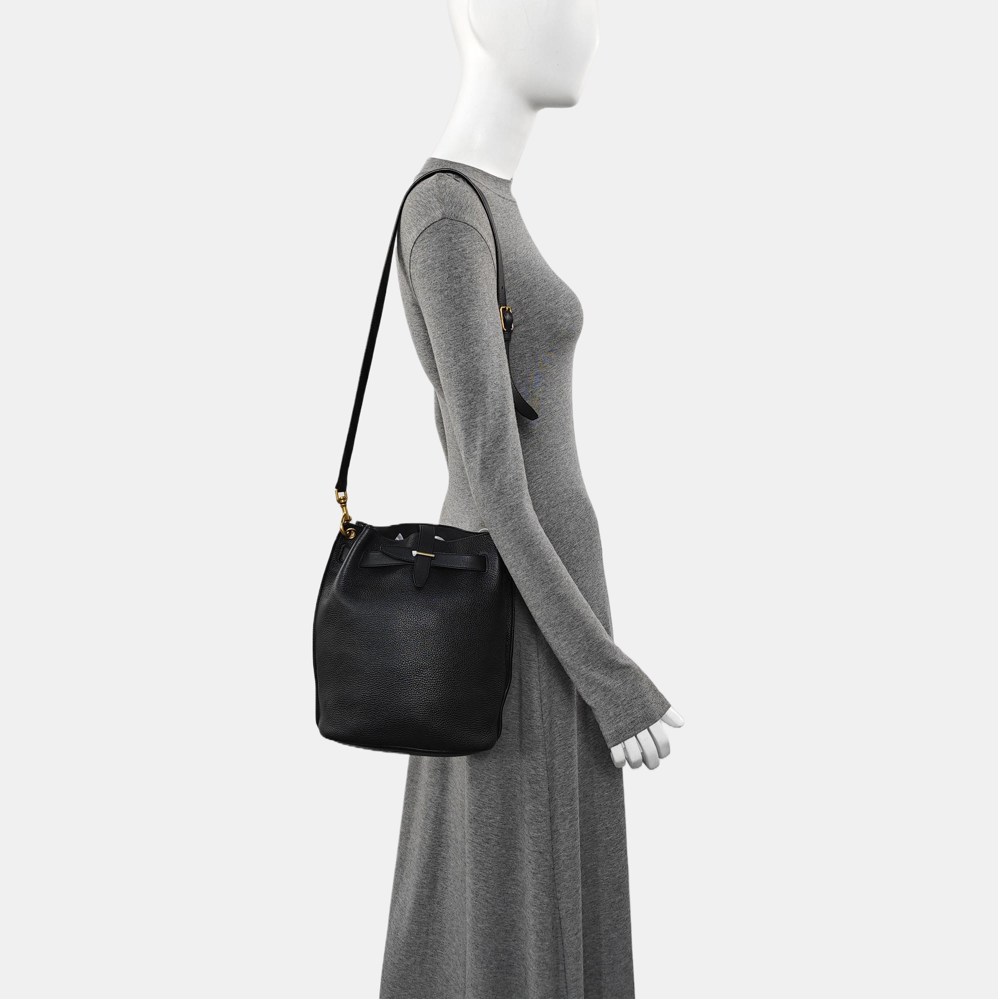 Calfskin Shoulder Bag Black