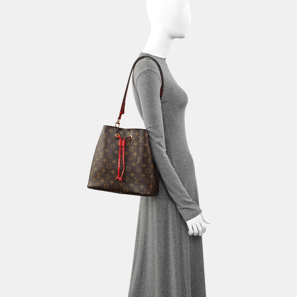 Authenticated pre-owned  NÉONOÉ MM Monogram Coated Canvas Brown - Bucket Bag at Looply