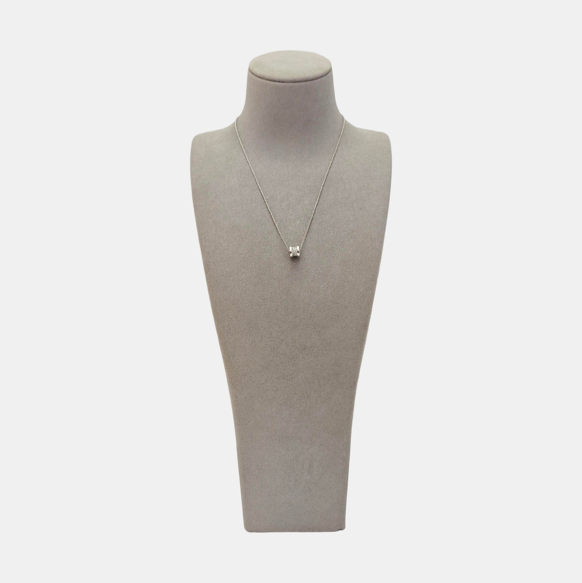 B.ZERO1 18k White Gold Silver Necklace