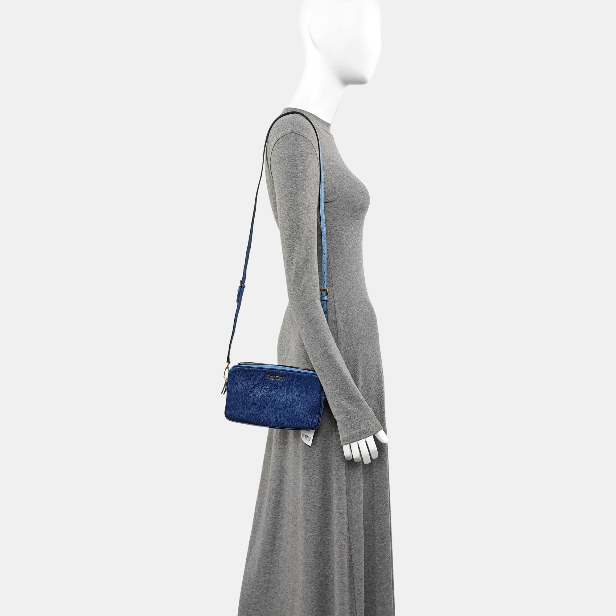 Calfskin Shoulder Bag Blue