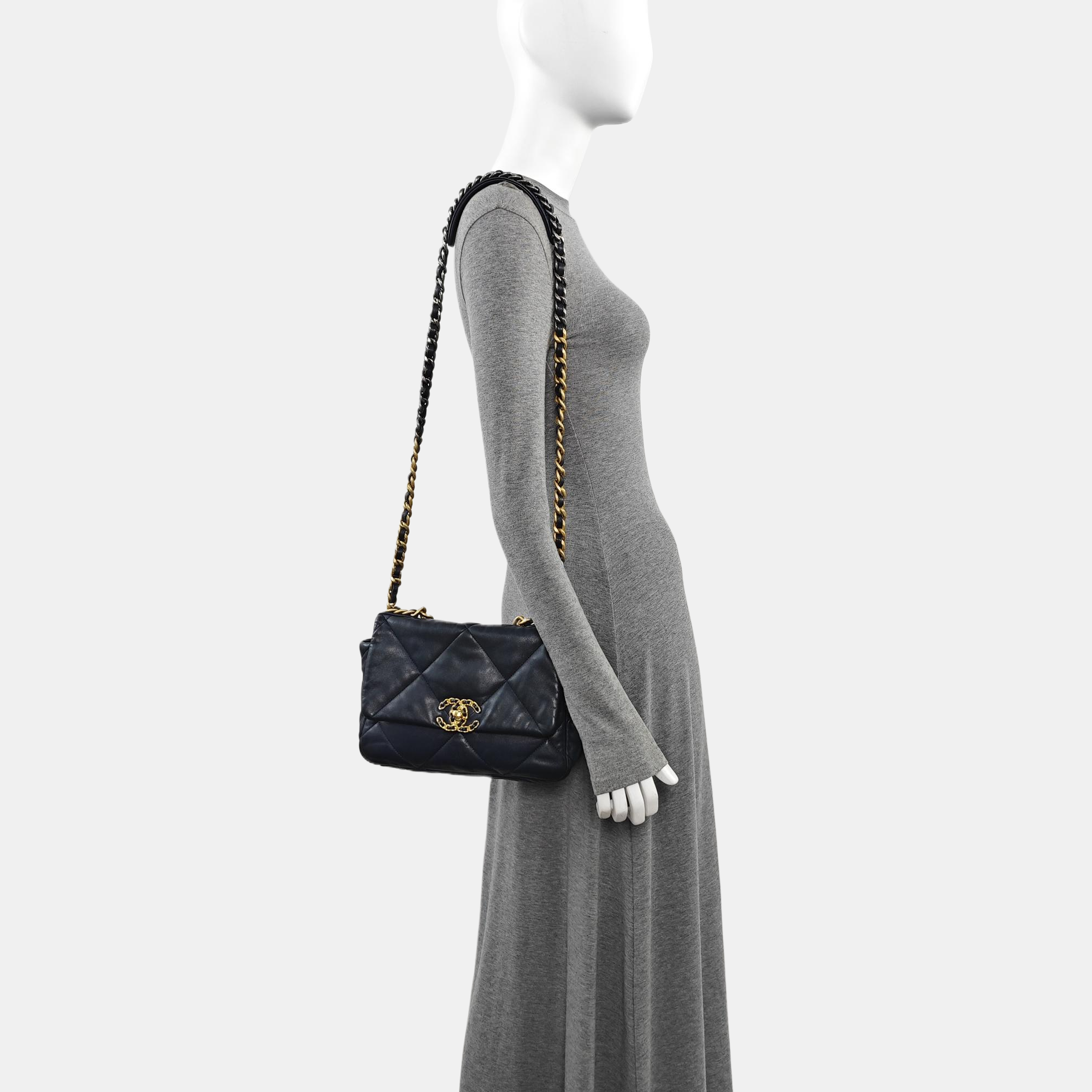 CHANEL 19 Small Quilted Lambskin Blue