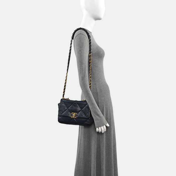 CHANEL 19 Small Quilted Lambskin Blue