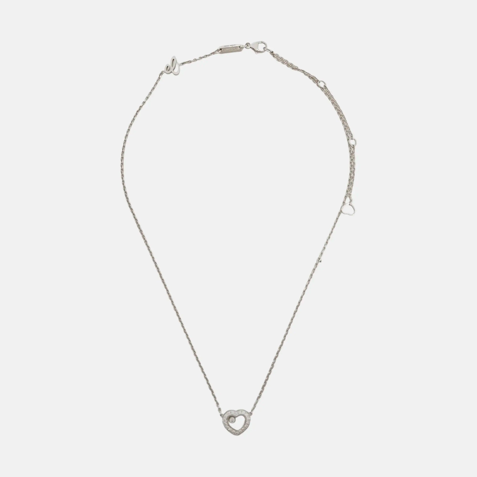 HAPPY DIAMONDS 18k White Gold Silver Necklace