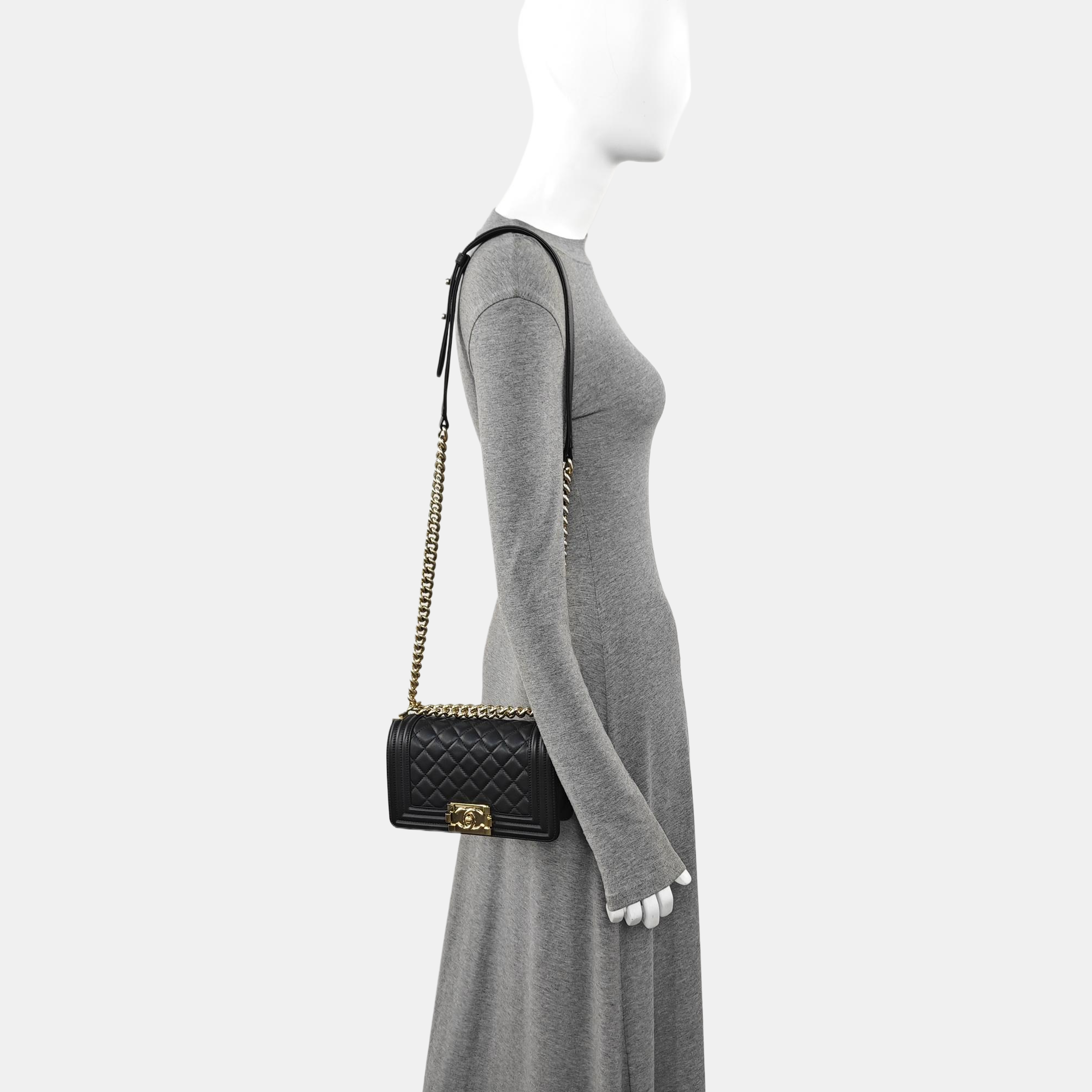 BOY CHANEL Small Quilted Lambskin Black