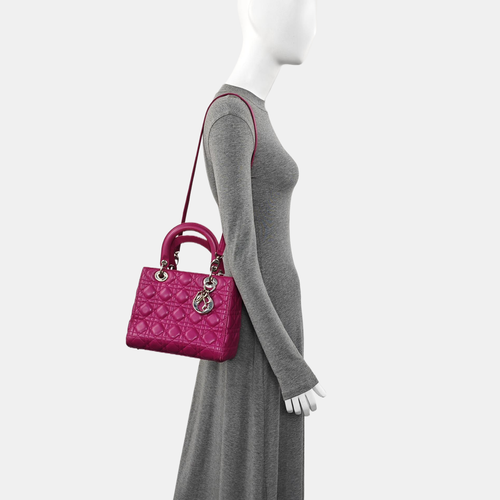 Lady Dior Medium Cannage Lambskin Red