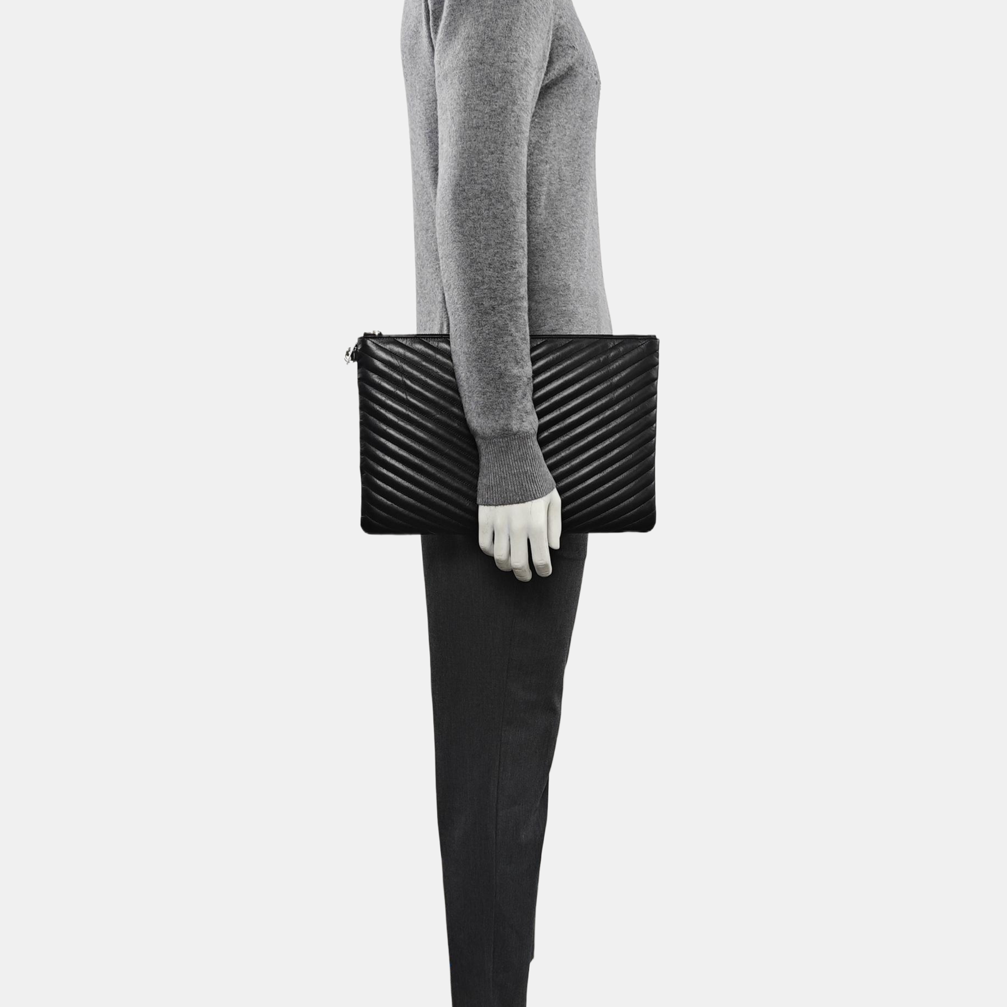 Quilted Calfskin Clutch Black