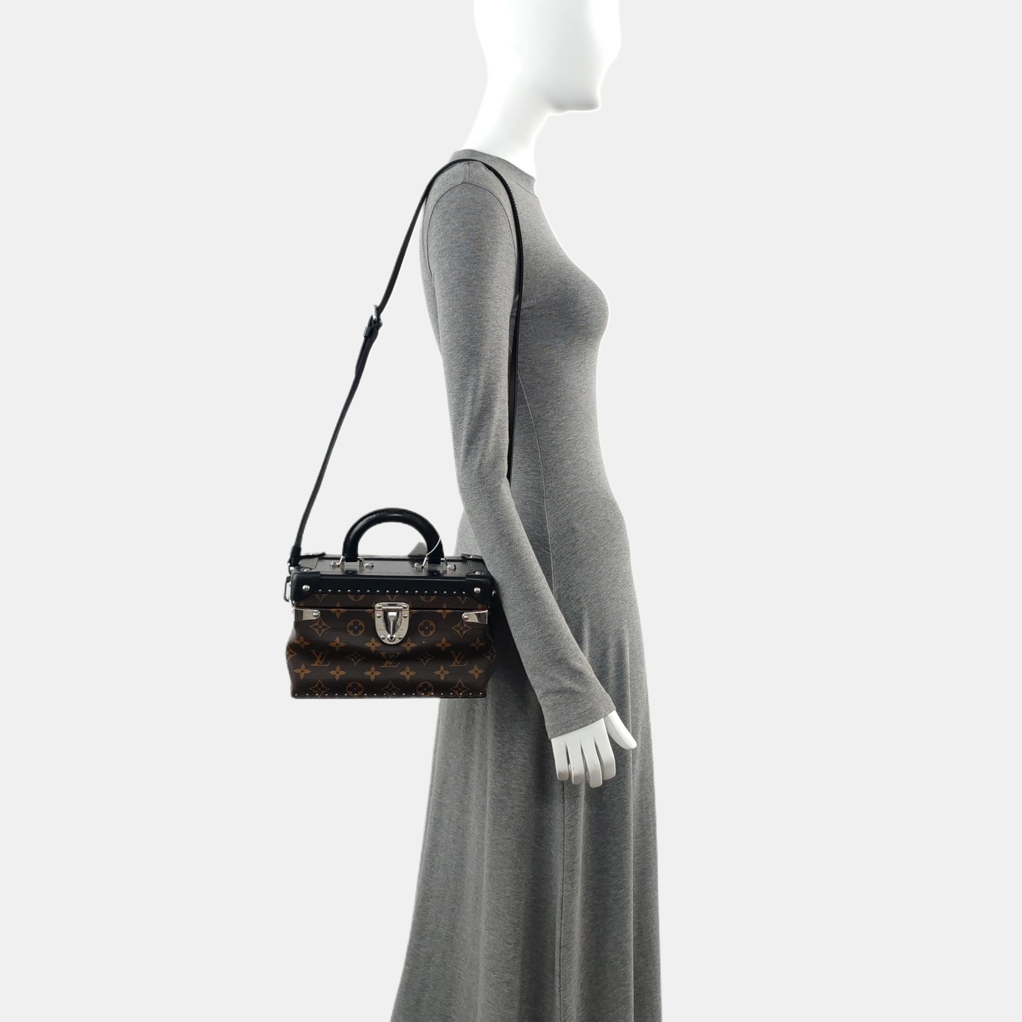Monogram Coated Canvas Shoulder Bag Brown