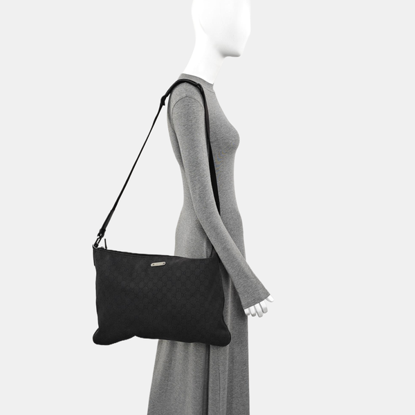 Monogram Canvas Shoulder Bag Brown