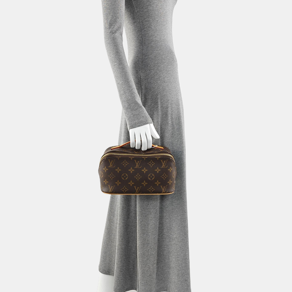 Monogram Coated Canvas Top Handle Bag Brown
