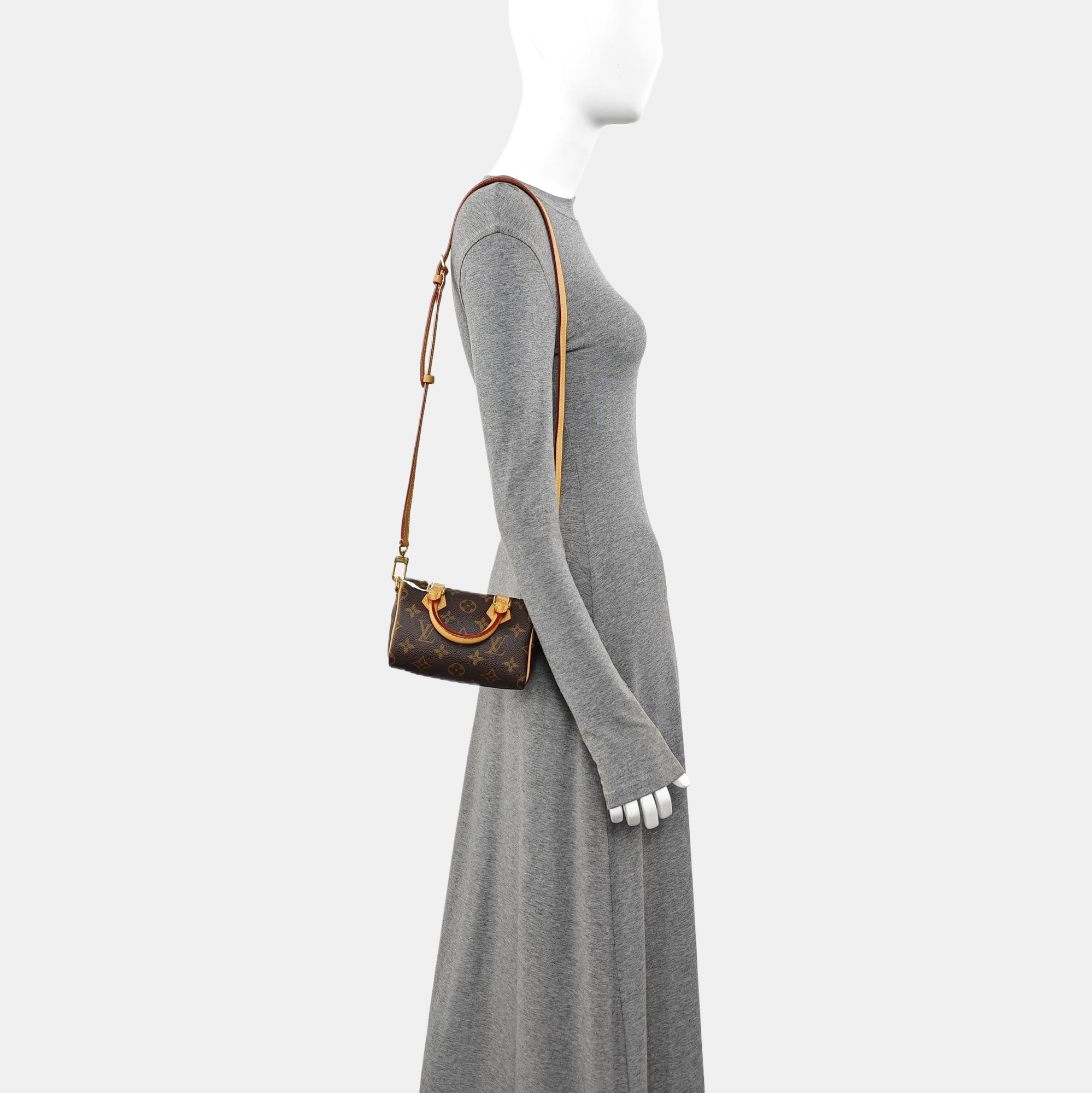 SPEEDY Nano Monogram Coated Canvas Brown