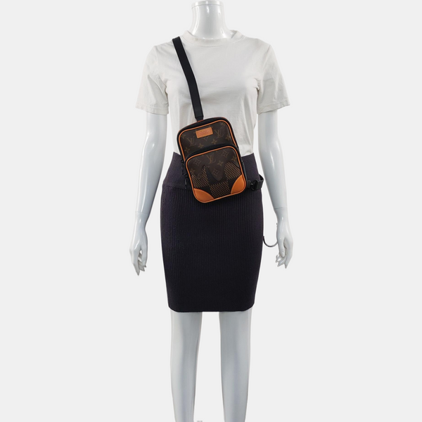 AMAZON Damier Ebene Coated Canvas Brown