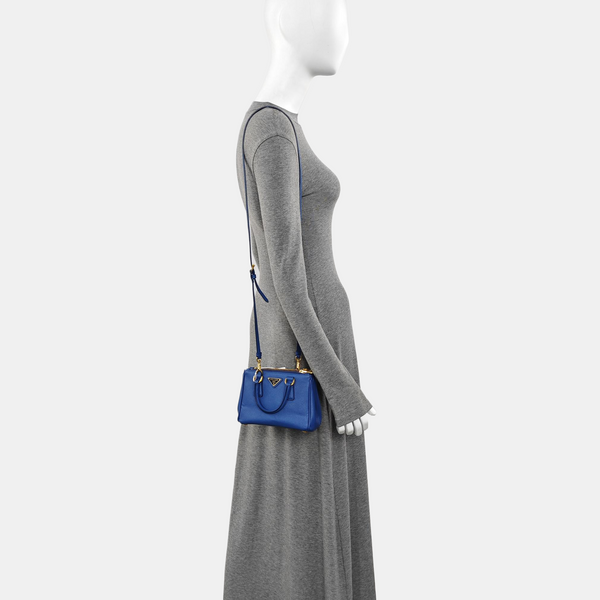 Galleria Super Mini Saffiano Calfskin Blue
