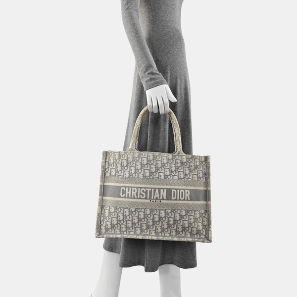 Book Tote Medium Oblique Canvas Gray