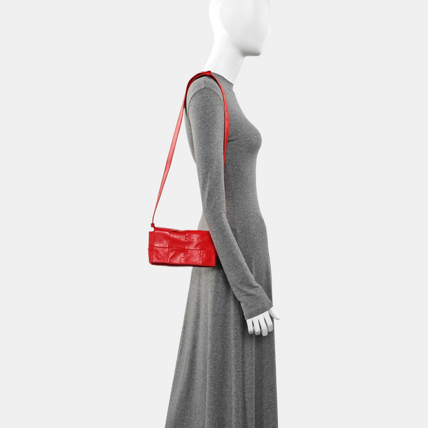 Bottega Veneta Cassette Piel de becerro Roja