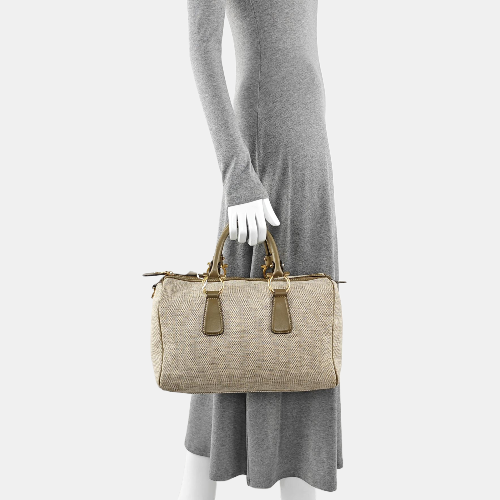 Canvas Top Handle Bag Beige