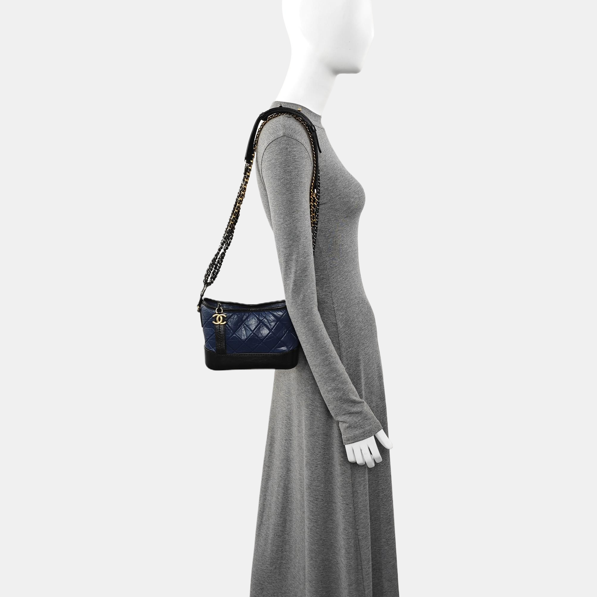 GABRIELLE Small Quilted Calfskin Blue