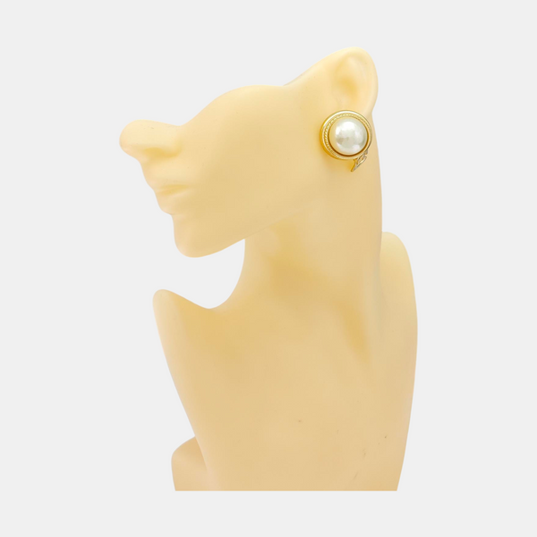 Metal White Clip On Earrings